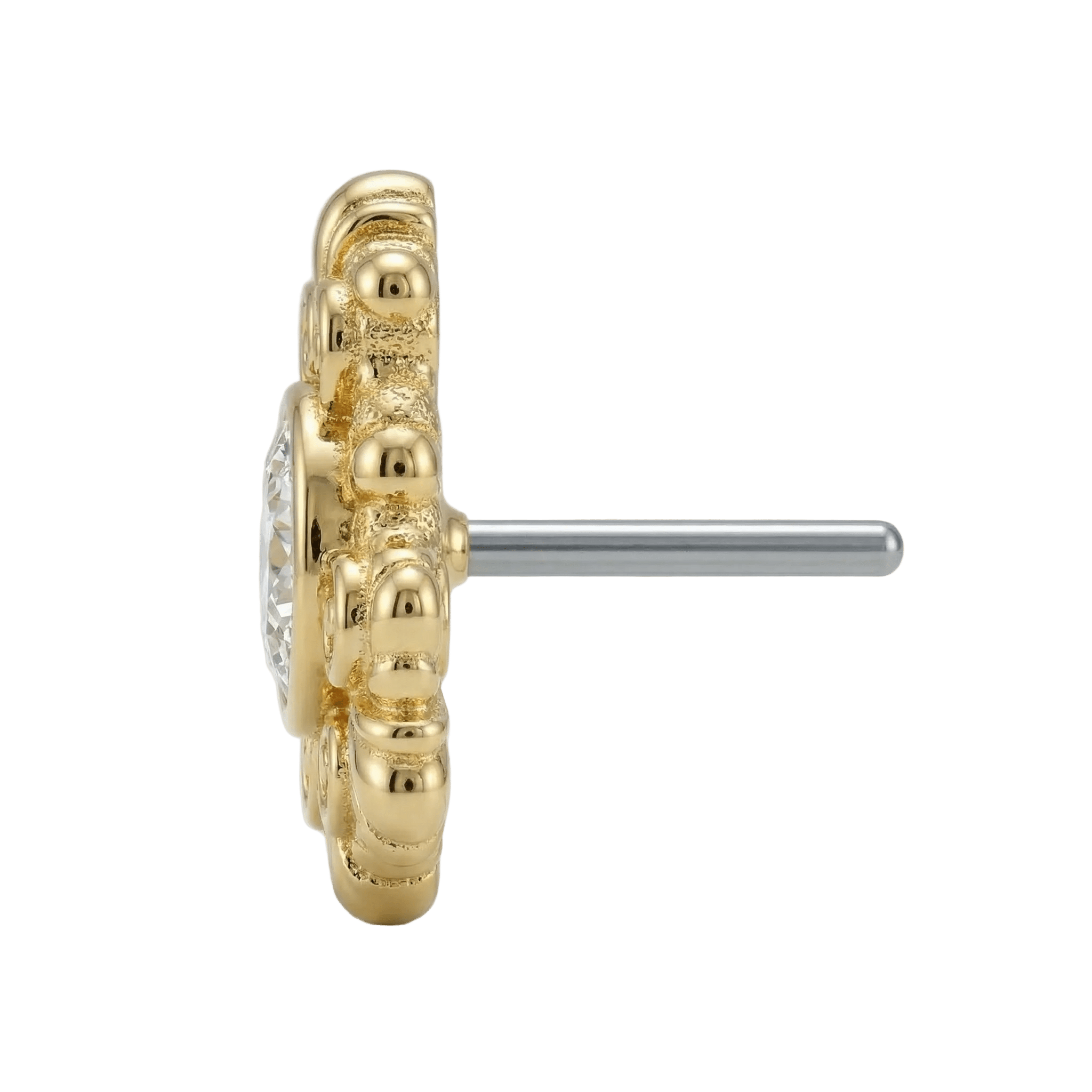 Triangle Elegance - 14K Gold Threadless/Threaded - piercing - zone.com