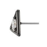 Triangle Frame - 14K Gold Stone Threadless/Threaded End - piercing - zone.com