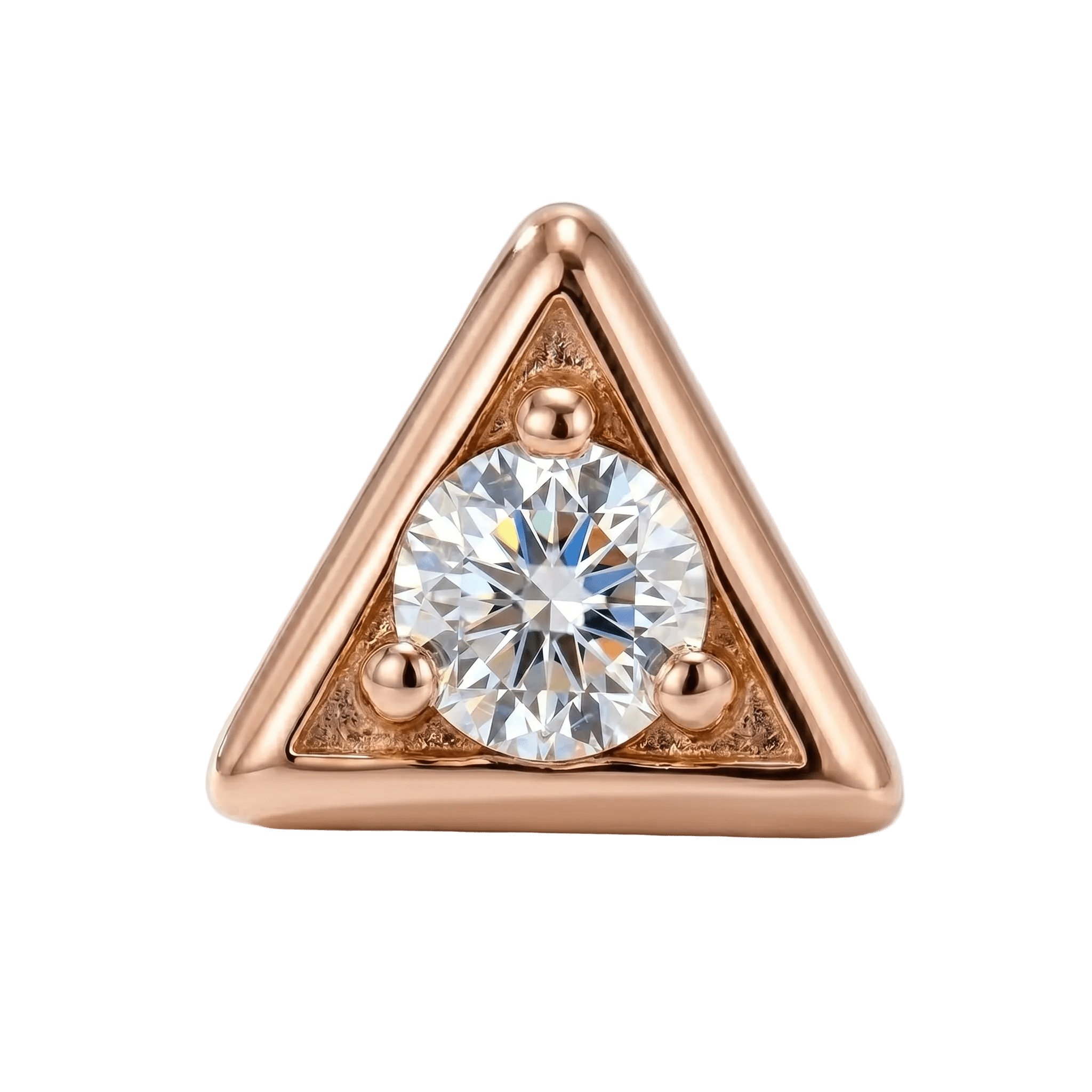 Triangle Frame - 14K Gold Stone Threadless/Threaded End - piercing - zone.com