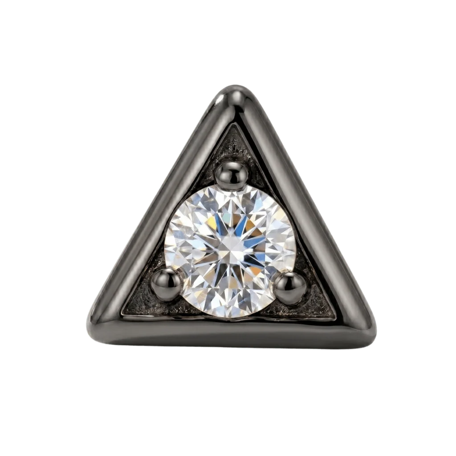 Triangle Frame - 14K Gold Stone Threadless/Threaded End