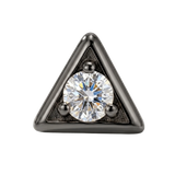 Triangle Frame - 14K Gold Stone Threadless/Threaded End