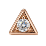 Triangle Frame - 14K Gold Stone Threadless/Threaded End