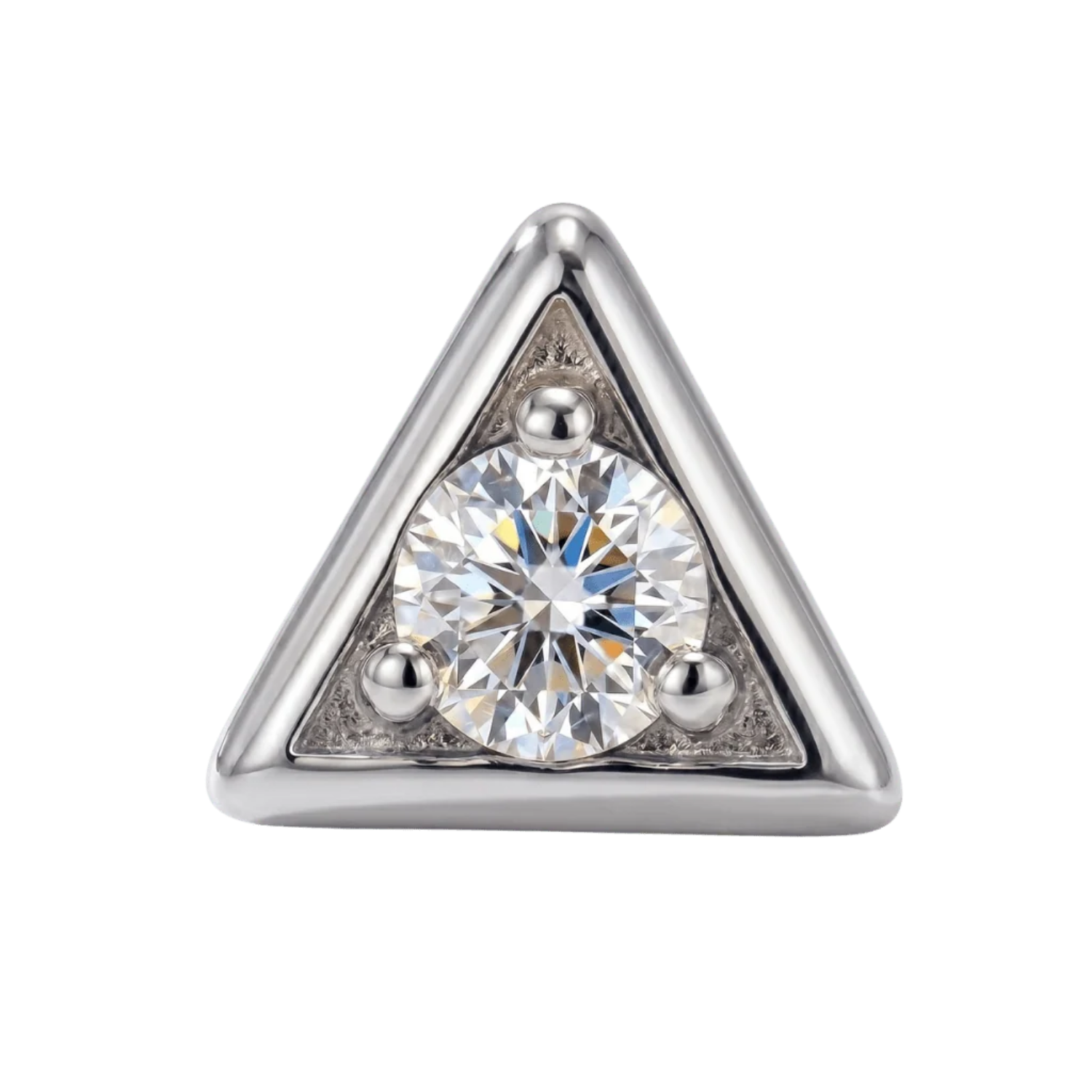 Triangle Frame - 14K Gold Stone Threadless/Threaded End