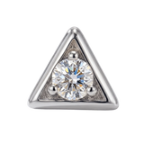 Triangle Frame - 14K Gold Stone Threadless/Threaded End