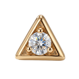 Triangle Frame - 14K Gold Stone Threadless/Threaded End