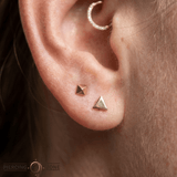 Triangle – Geometric Minimalist – 14K Gold Threadless End - piercing - zone.com