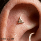 Triangle – Geometric Minimalist – 14K Gold Threadless End - piercing - zone.com