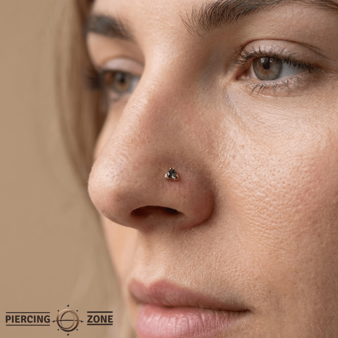 Triangle Prong – 14K Gold Threadless/Threaded End - piercing - zone.com