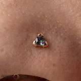 Triangle Prong – 14K Gold Threadless/Threaded End - piercing - zone.com