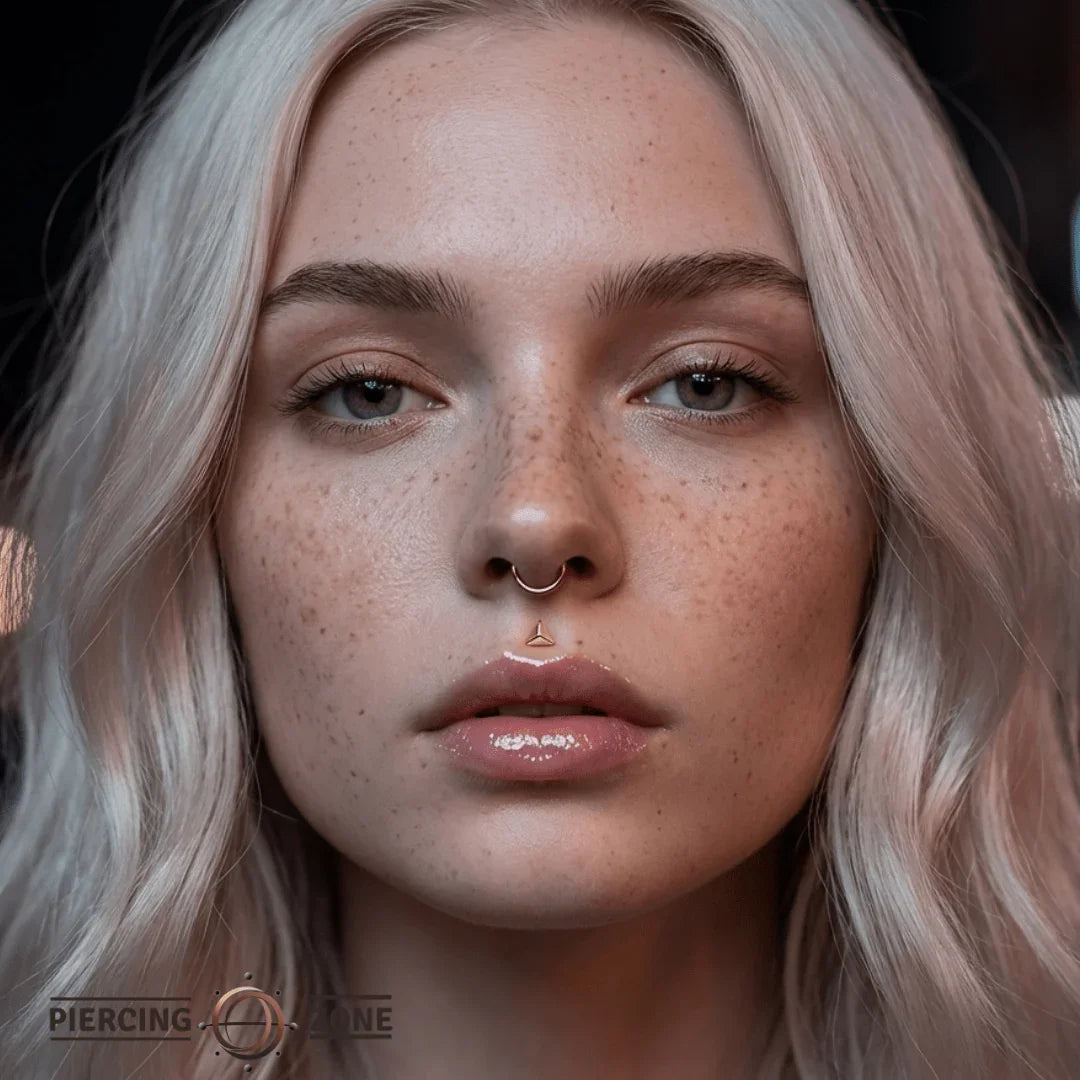 Triangle Pyramid – Sculpted Stud – 14K Gold Threadless or Threaded End - piercing - zone.com