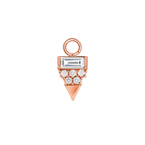 Triangle With Baguette – 14K & 18K Gold Gemstone Charm - piercing - zone.com