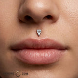 Triangle With Baguette – 14K/18K Gold Threadless End - piercing - zone.com
