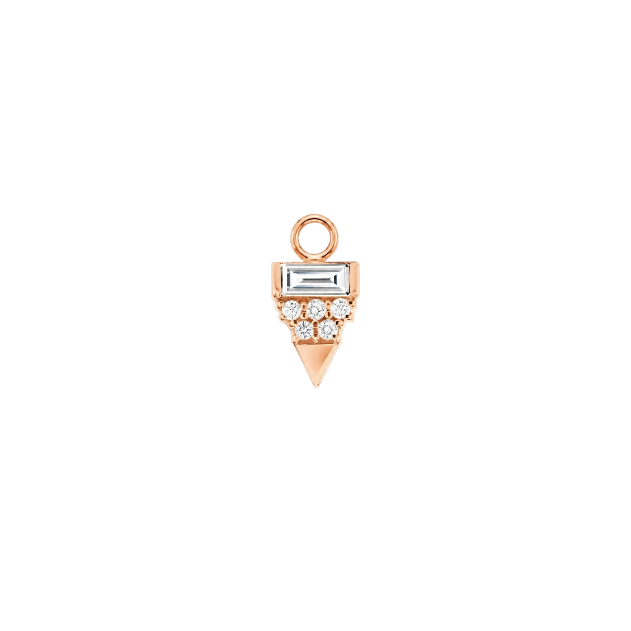Triangle With Baguette – 14K & 18K Gold Gemstone Charm