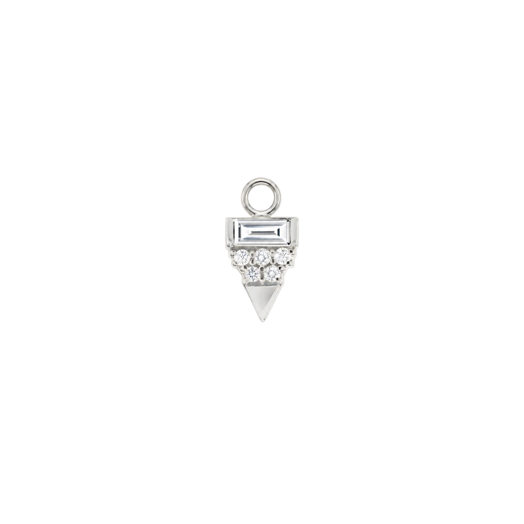 Triangle With Baguette – 14K & 18K Gold Gemstone Charm