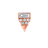 Triangle With Baguette – 14K Gold Threadless/Threaded End
