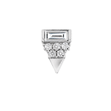 Triangle With Baguette – 14K Gold Threadless/Threaded End