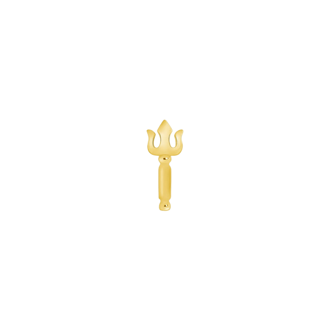 Trident – 14K Gold Threadless End - piercing - zone.com