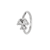 Trinity Cluster - 14K Gold 3 Stone Fixed Bead Ring - piercing - zone.com