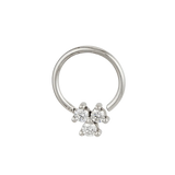 Trinity Cluster - 14K Gold 3 Stone Fixed Bead Ring