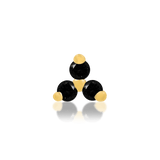 Trinity CZ – 14K Gold Three - Stone Threadless End - piercing - zone.com