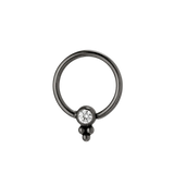 Trinity Glow - 14K Gold Bezel Gem Fixed Bead Ring