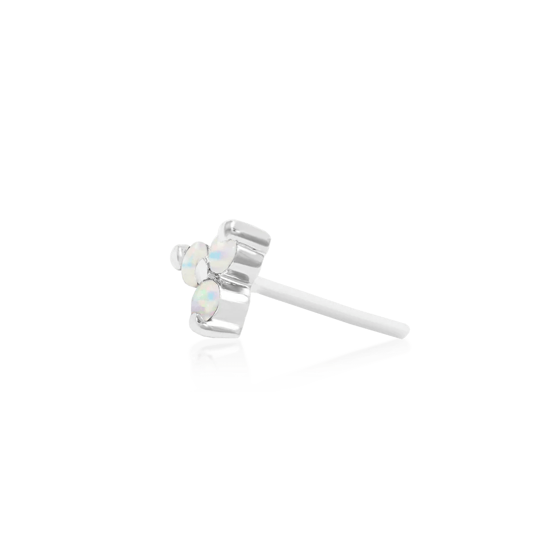 Trinity with Opal – 14K Gold Threadless End - piercing - zone.com