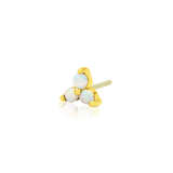 Trinity with Opal – 14K Gold Threadless End - piercing - zone.com