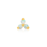 Trinity with Opal – 14K Gold Threadless End - piercing - zone.com
