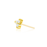 Trinity with Opal – 14K Gold Threadless End - piercing - zone.com