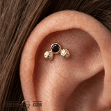 Trio - 14K Gold Threadless/Threaded - piercing - zone.com