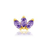 Triple Marquise CZ – 14K Gold Fan Threadless End - piercing - zone.com