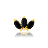 Triple Marquise CZ – 14K Gold Fan Threadless End - piercing - zone.com