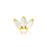 Triple Marquise CZ – 14K Gold Fan Threadless End - piercing - zone.com