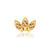 Triple Marquise CZ – 14K Gold Fan Threadless End - piercing - zone.com
