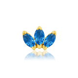 Triple Marquise CZ – 14K Gold Fan Threadless End - piercing - zone.com