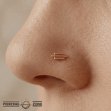 Triple Rod – 14K Gold Threadless Pin - piercing - zone.com