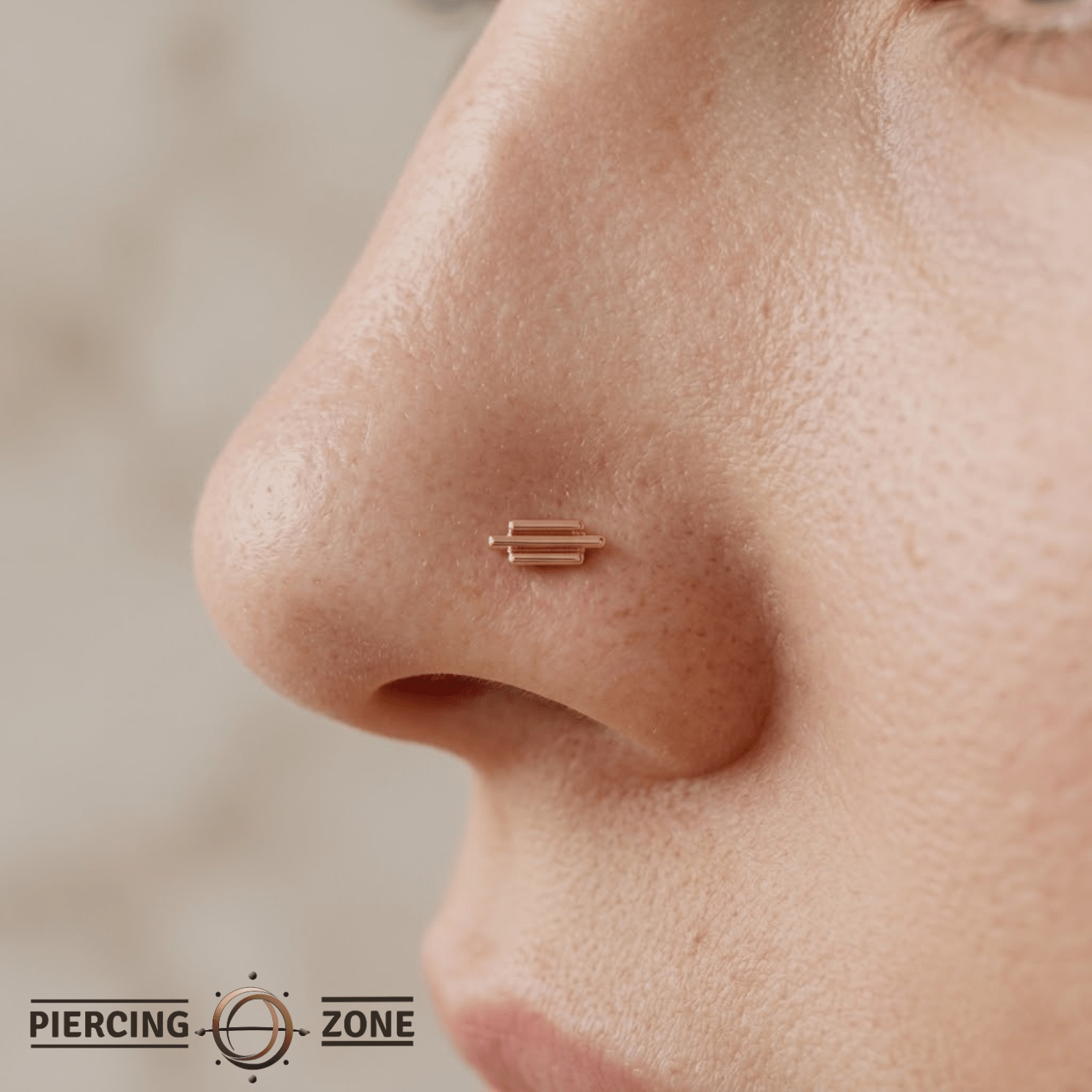 Triple Rod – 14K Gold Threadless Pin - piercing - zone.com