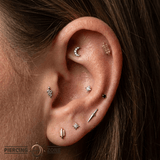 Triple Rod – 14K Gold Threadless Pin - piercing - zone.com