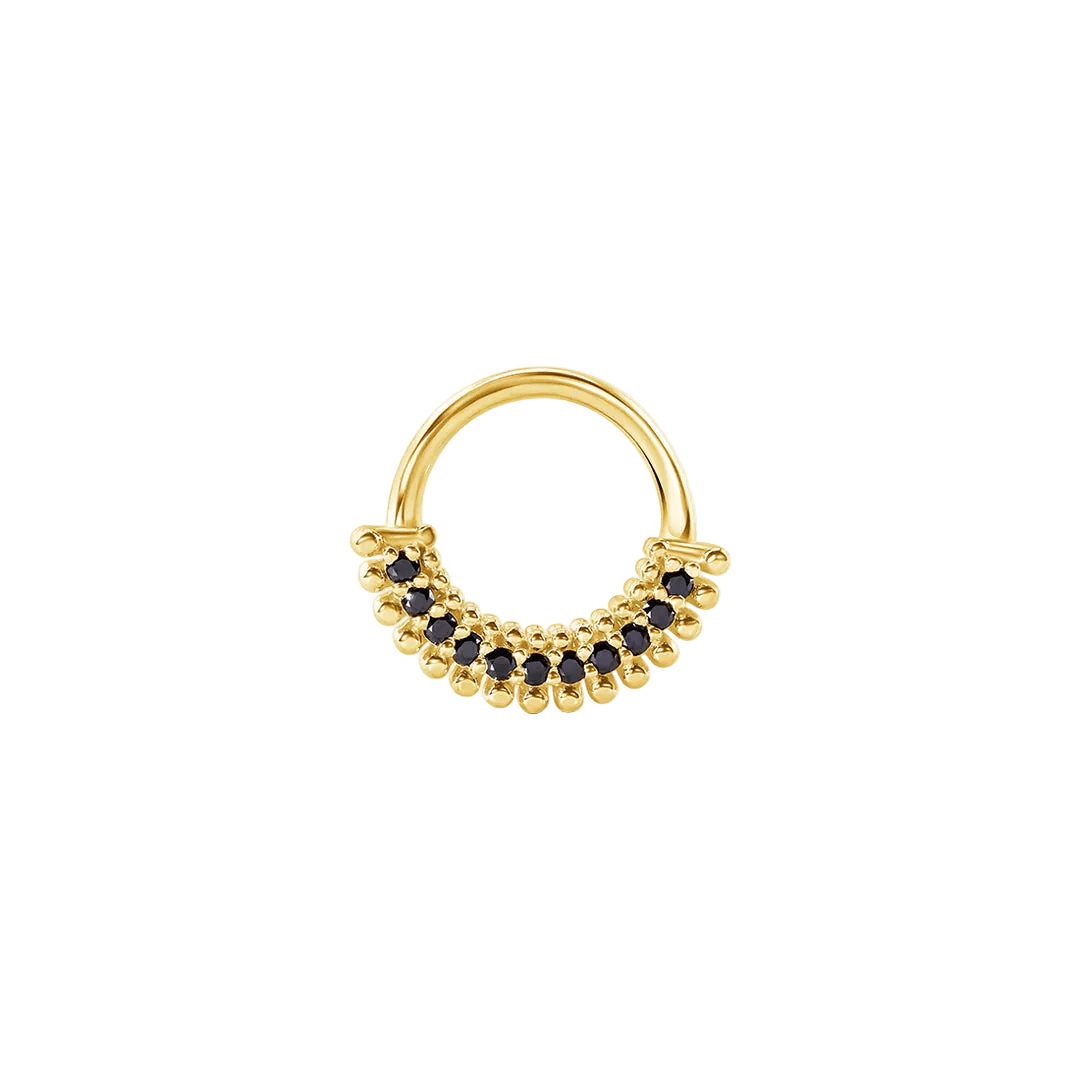 Triple - Sided Clicker - 14K/18K Gold Gem Clicker Ring - piercing - zone.com