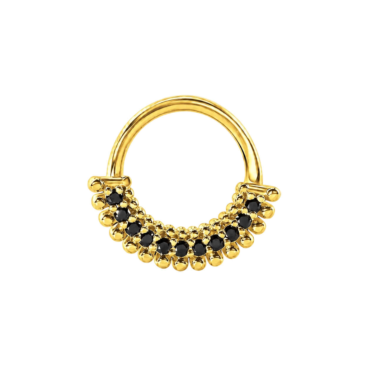 Triple-Sided Clicker - 14K/18K Gold Gem Clicker Ring - piercing-zone.com