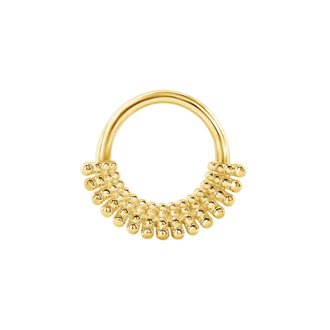 Triple - Sided Clicker - 14K/18K Gold Gem Clicker Ring - piercing - zone.com