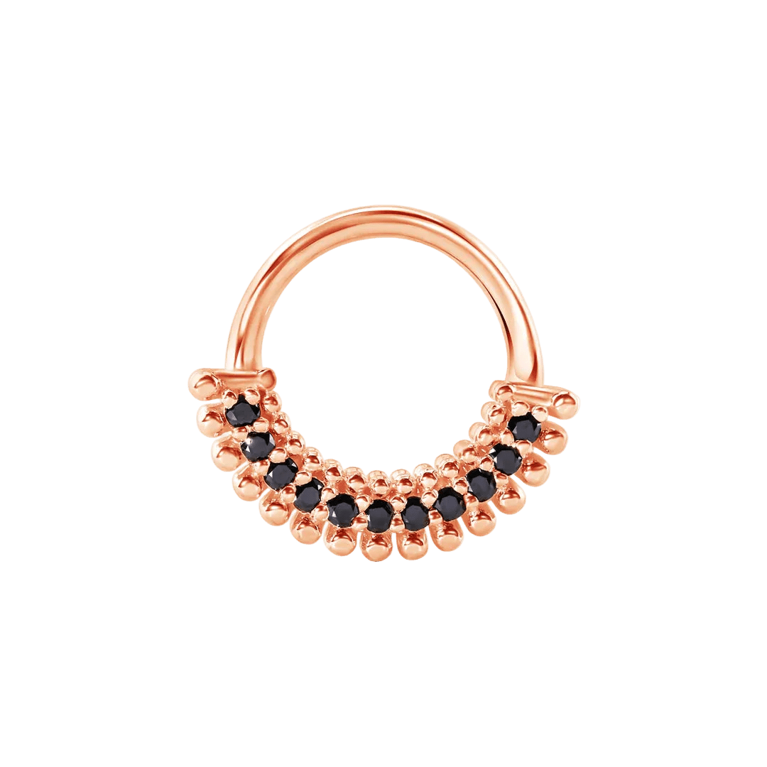 Triple - Sided Clicker - 14K/18K Gold Gem Clicker Ring - piercing - zone.com