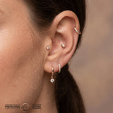 Tulip – 14K/18K Gold Round Gem Threadless End - piercing - zone.com