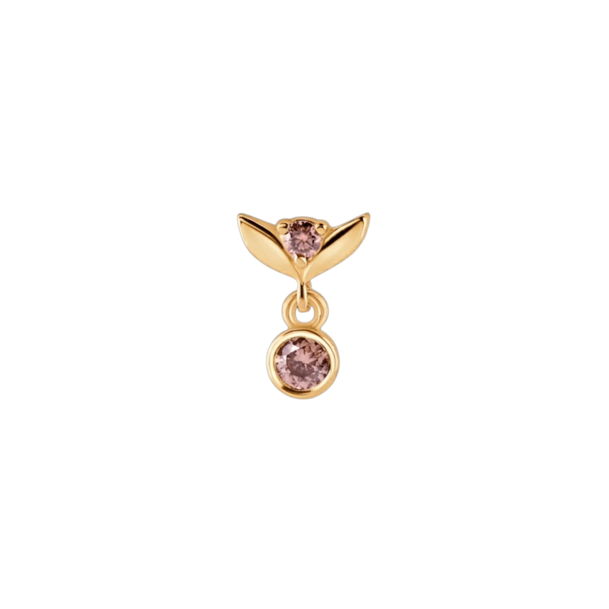 Tulip Dangle Bezel – 14K Gold Threadless/Threaded End - piercing-zone.com