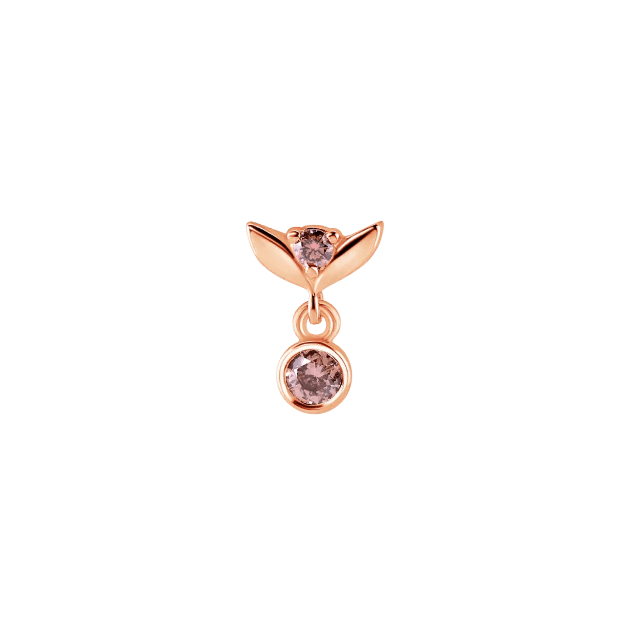Tulip Dangle Bezel – 14K Gold Threadless/Threaded End - piercing-zone.com