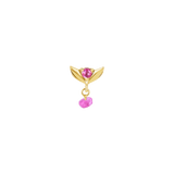 Tulip Dangle Raw Gem – 14K Gold Threadless/Threaded End - piercing-zone.com