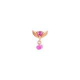 Tulip Dangle Raw Gem – 14K Gold Threadless/Threaded End - piercing-zone.com