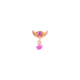Tulip Dangle Raw Gem – 14K Gold Threadless/Threaded End - piercing - zone.com
