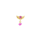 Tulip Dangle Raw Gem – 14K Gold Threadless/Threaded End - piercing - zone.com