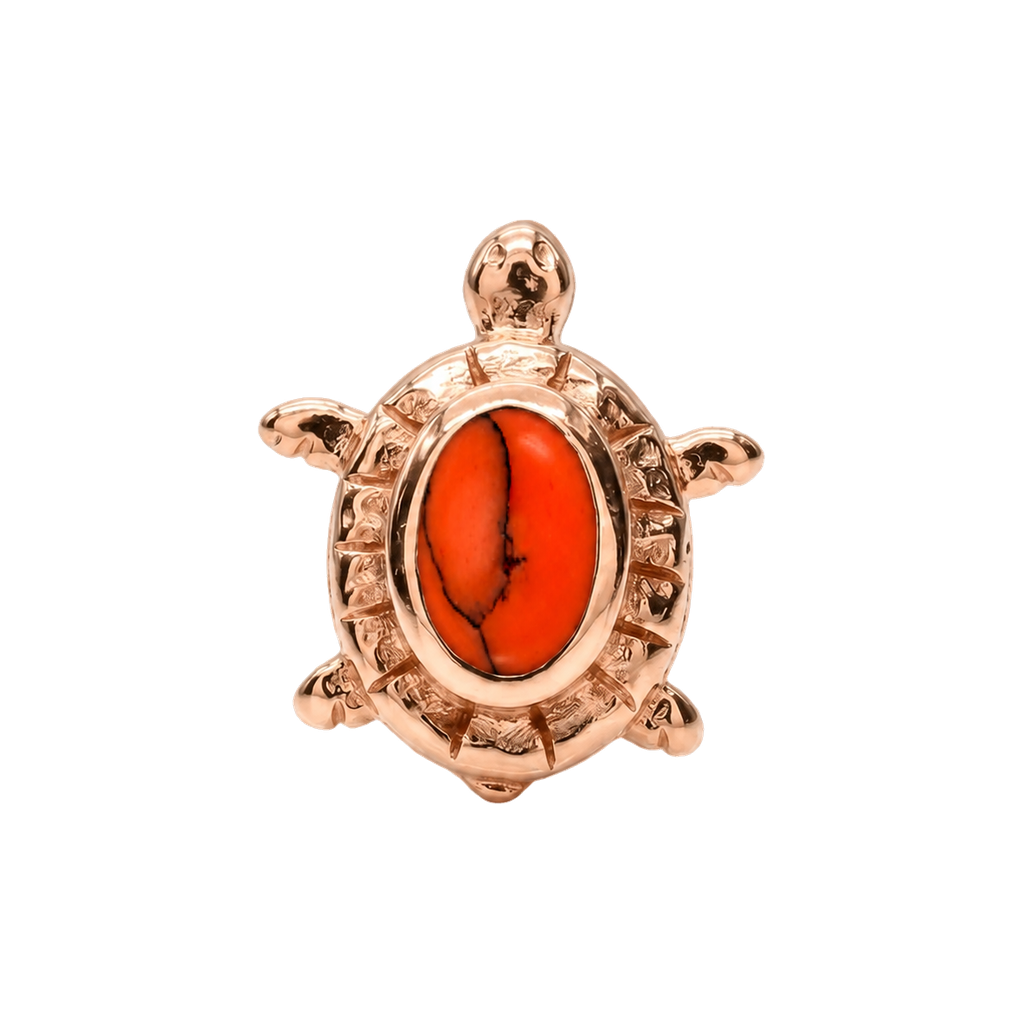 Turtle – 14K Gold Threadless/Threaded End
